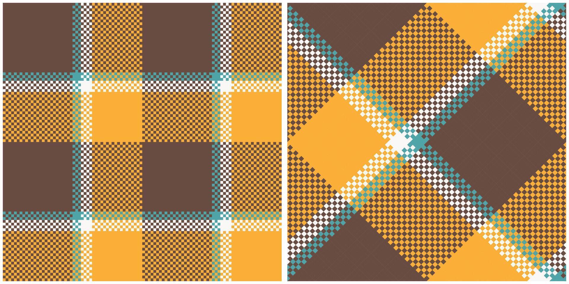 Plaid Pattern Seamless. Checker Pattern Seamless Tartan Illustration Set for Scarf, Blanket, Other Modern Spring Summer Autumn Winter Holiday Fabric Print. vector