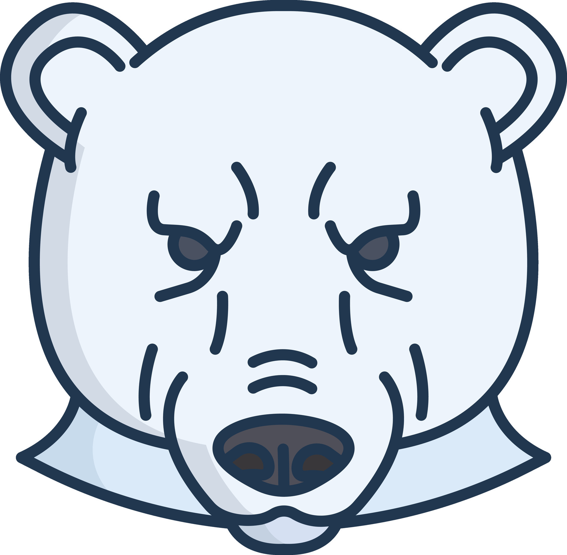 Polar bear face linear color illustration 45753550 Vector Art at Vecteezy Polar bear face linear color illustration 45753550 Vector Art at Vecteezy