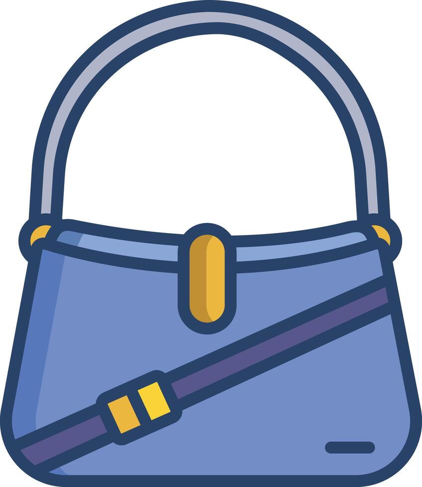 Vanity bag linear color illustration vector