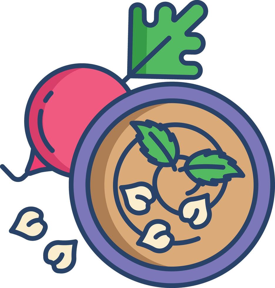 beetroot puree linear color illustration vector