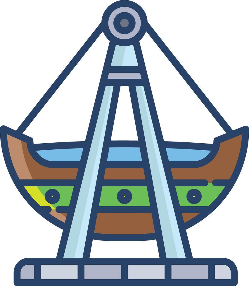Boat linear color illustration vector
