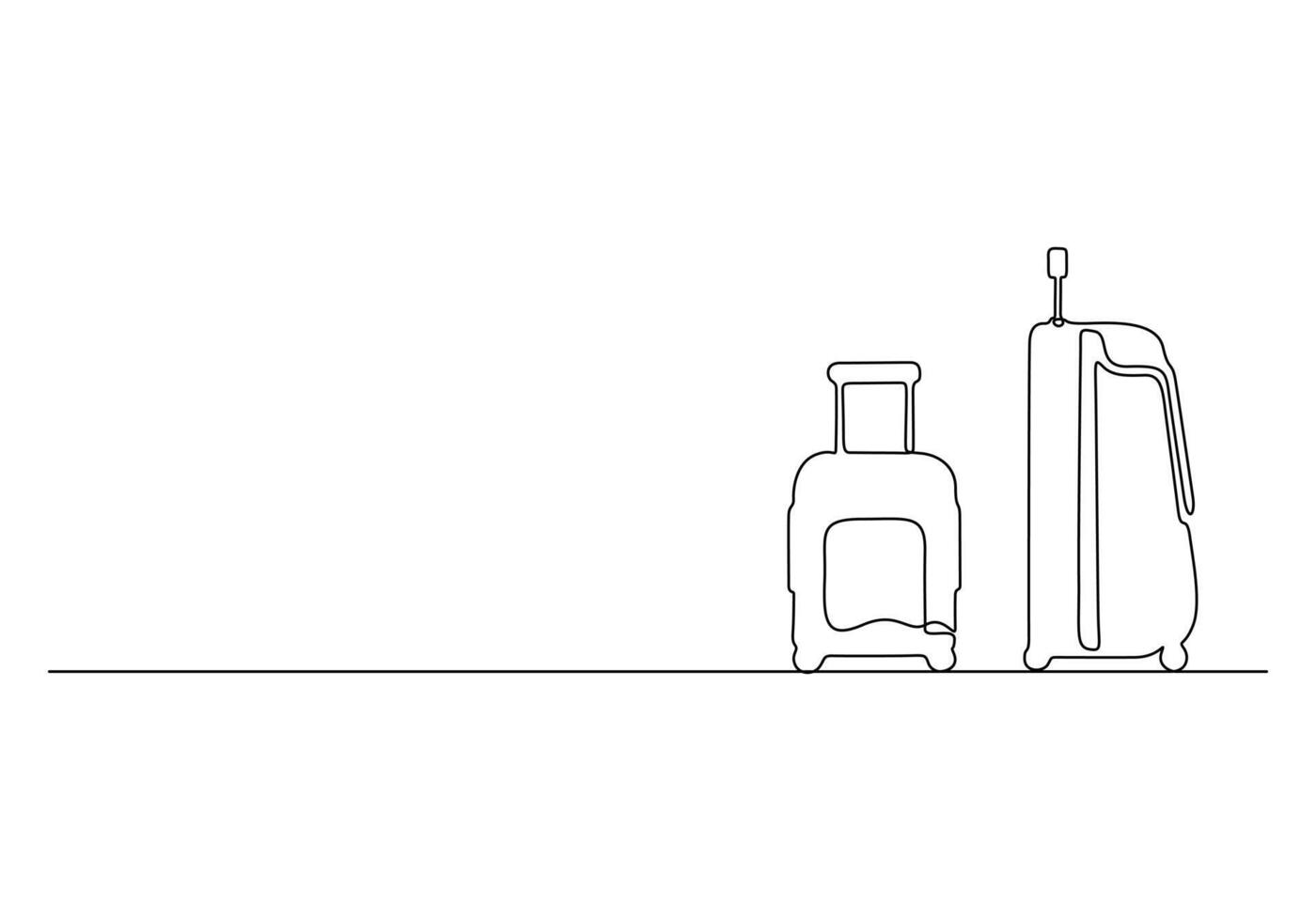 Travel suitcase continuous one line drawing premium illustration vector