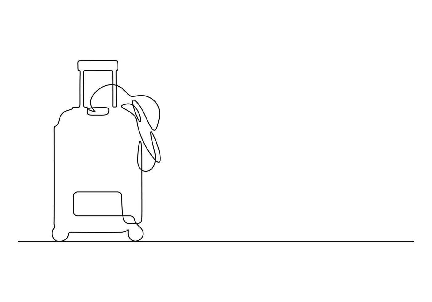 Travel suitcase continuous one line drawing premium illustration vector