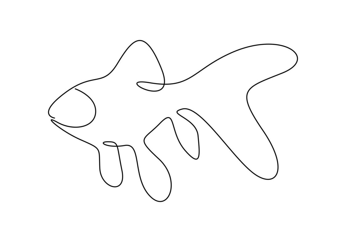 Goldfish in one continuous line drawing premium illustration vector