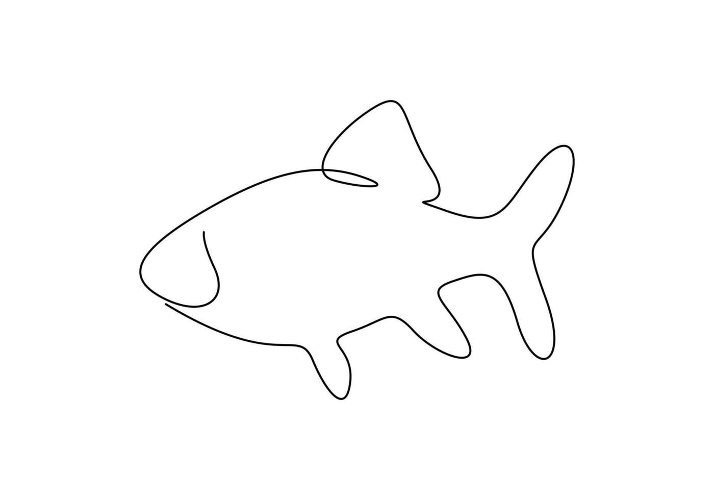 Goldfish in one continuous line drawing premium illustration vector