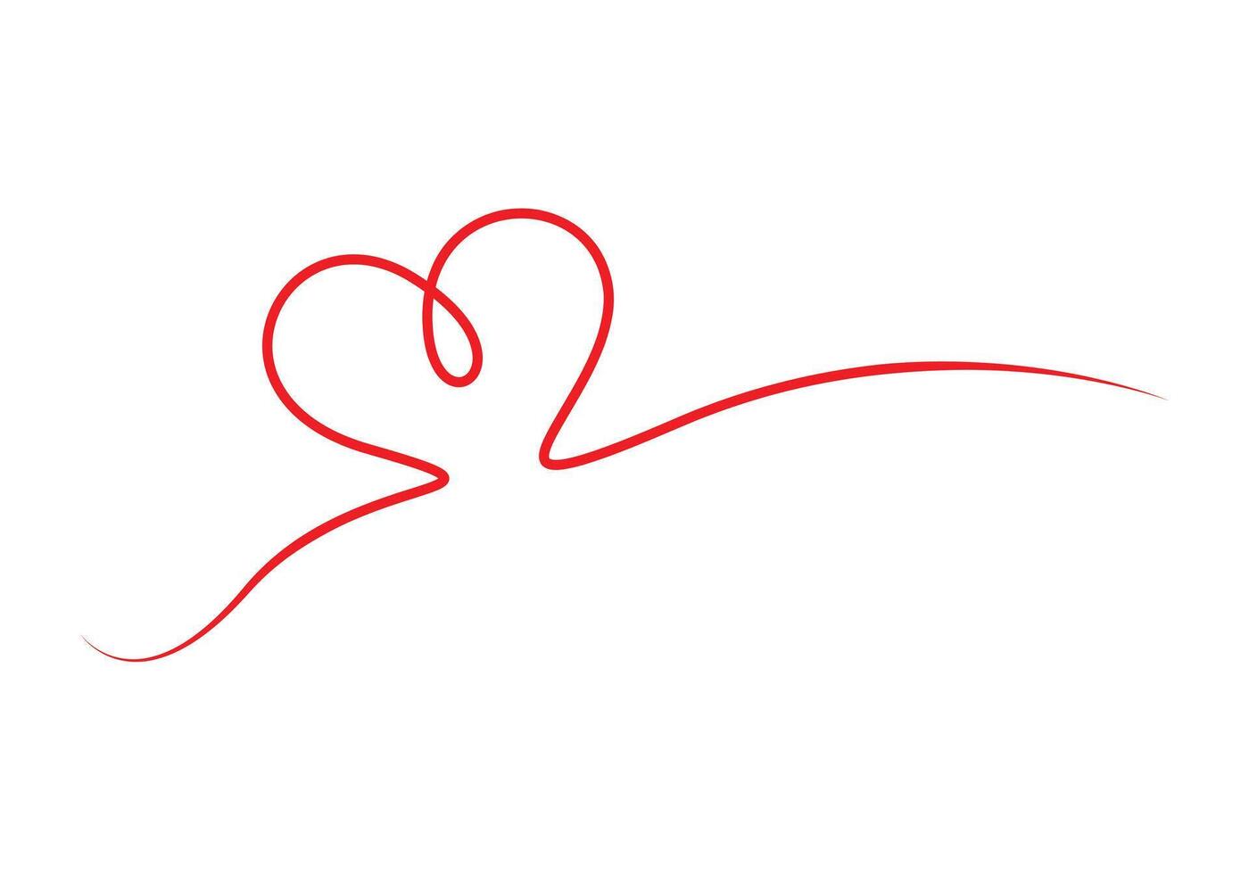 Continuous one line drawing of heart premium illustration vector