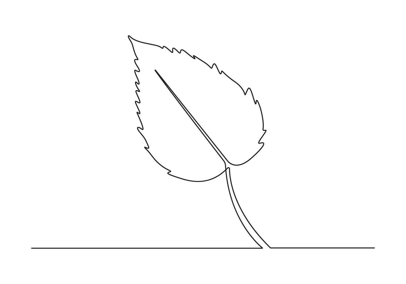 Continuous one line drawing of maple leaf isolated on white background pro illustration vector