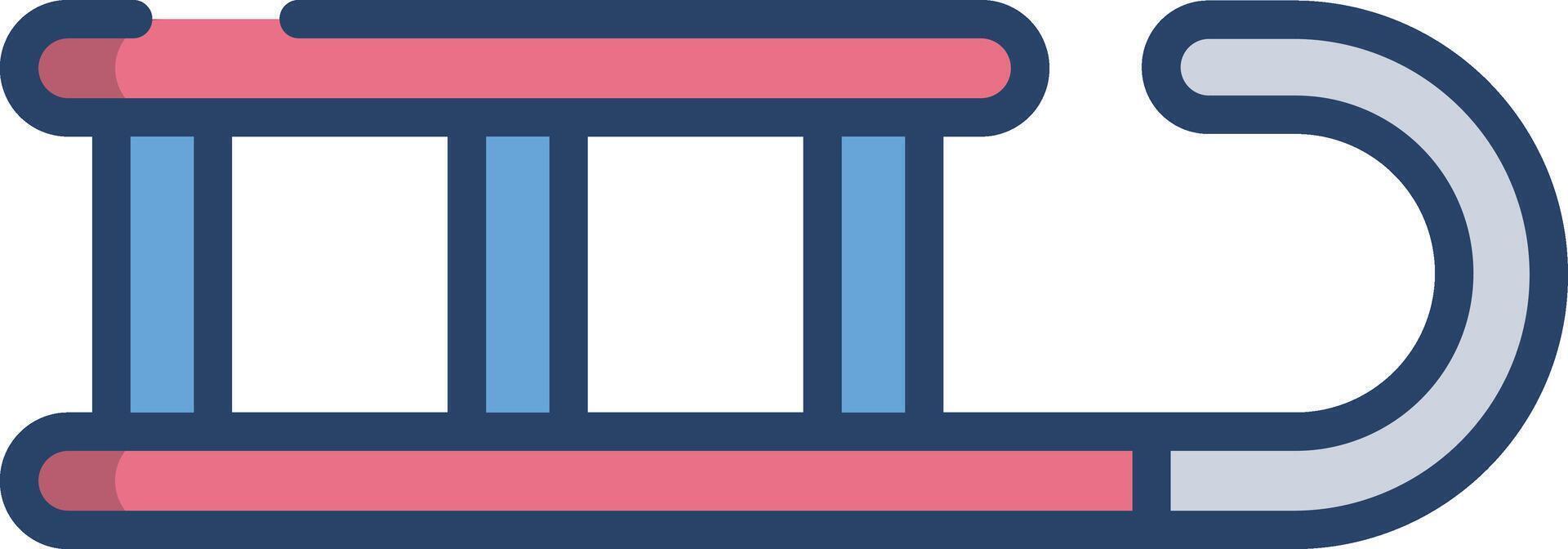 Sledge linear color illustration vector