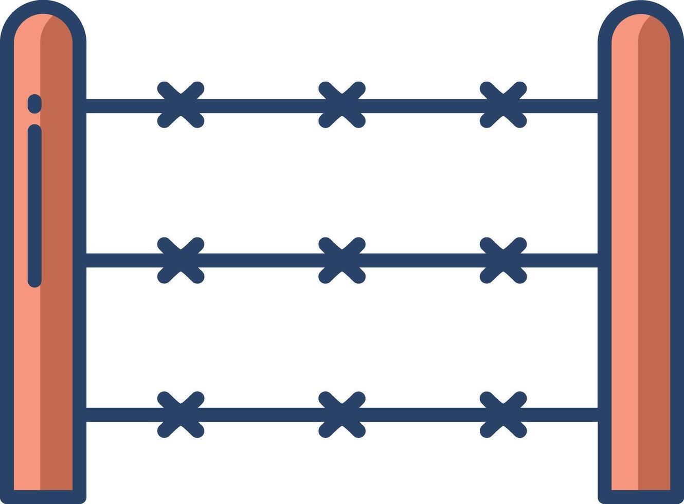 Fence linear color illustration vector