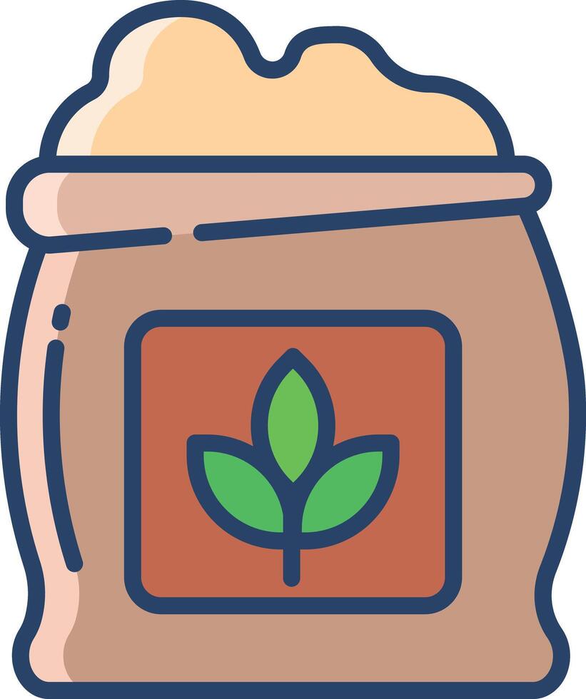 Plant Sack linear color illustration vector