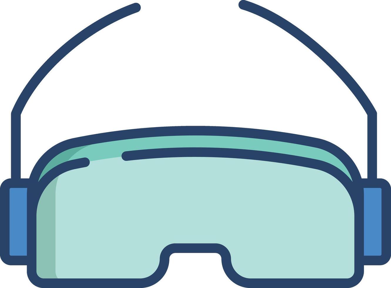 Ski Goggles linear color illustration vector