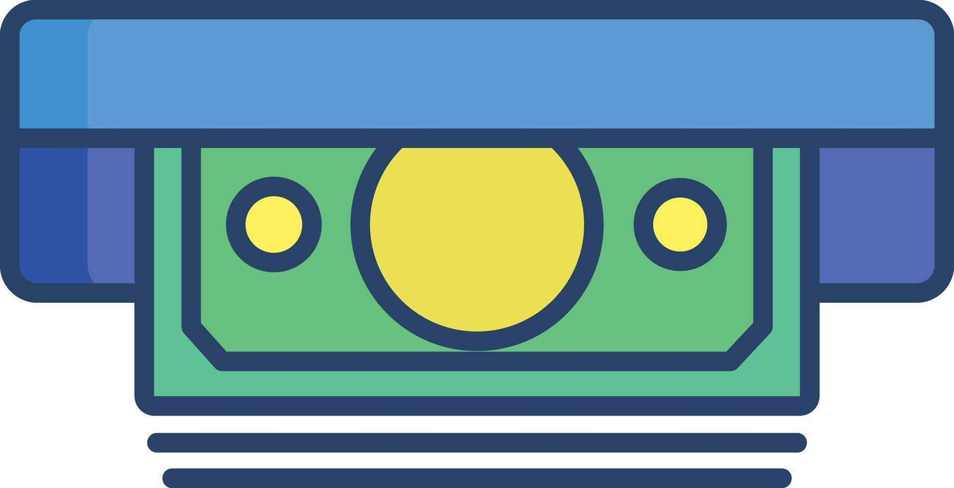 Money withdrawal linear color illustration vector