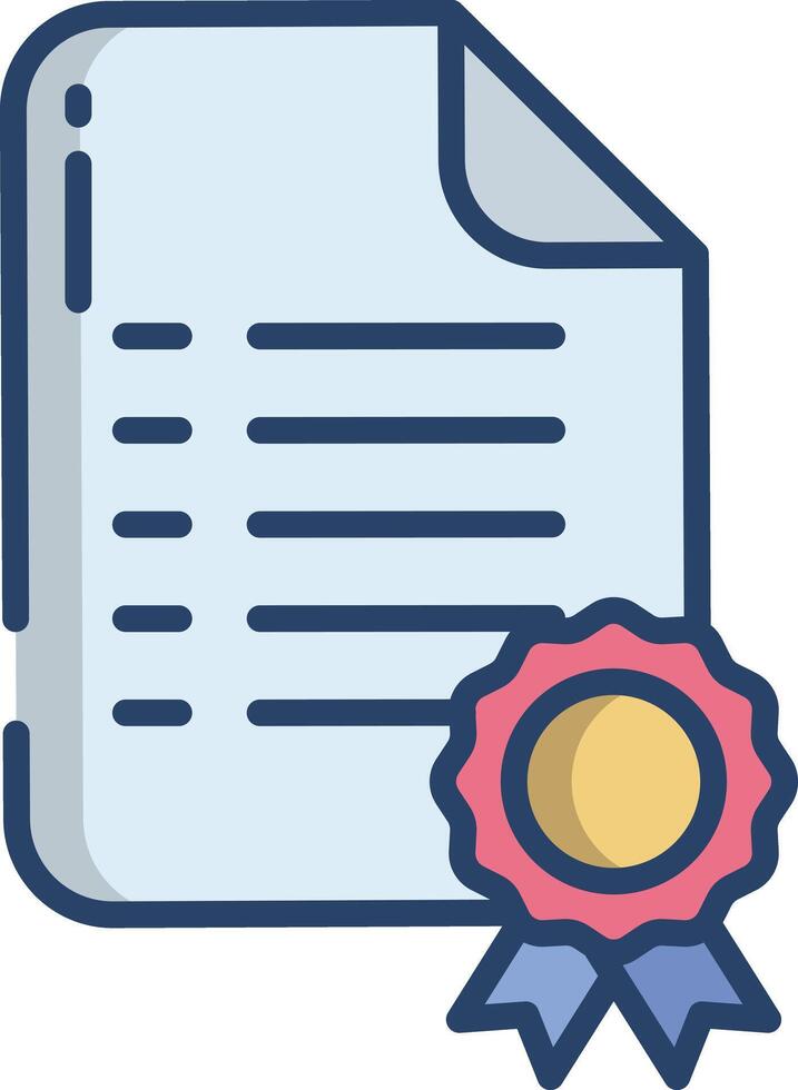 Diploma document linear color illustration vector