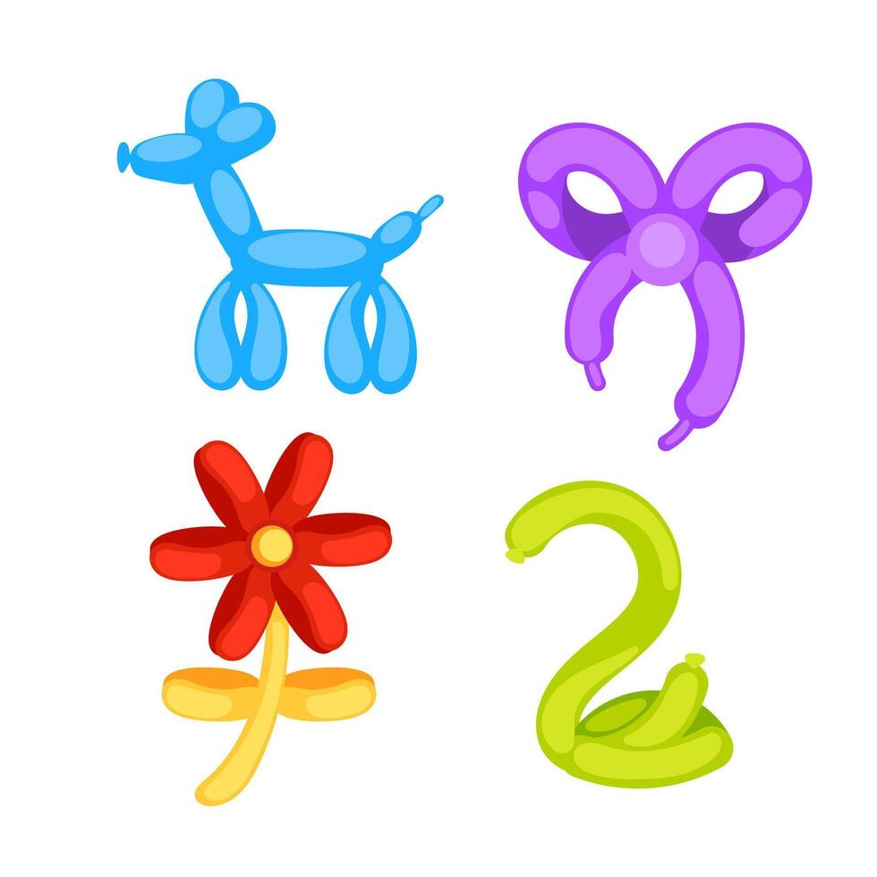 Animal balloon set. Collection of air balloons for party birthday holiday vector