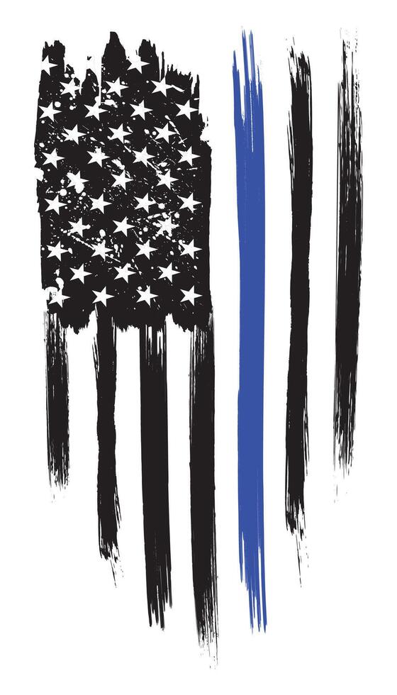 Thin Blue Line Flag vector
