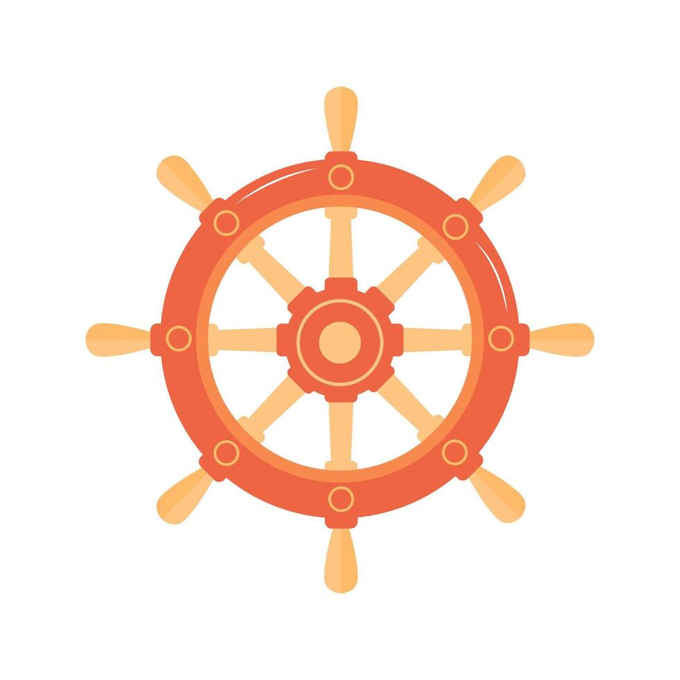 Ship's rudder. Marine retro symbol. illustration isolated on a white background. vector