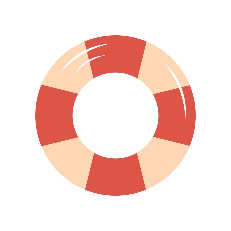 Cute lifebuoy. Lifeguard icon. Rubber inflatable ring. illustration isolated on white background. vector
