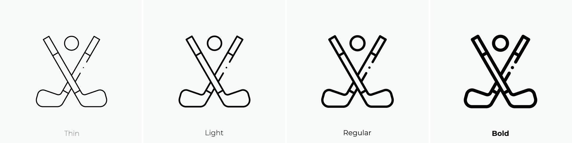 golf sticks icon. Thin, Light, Regular And Bold style design isolated on white background vector