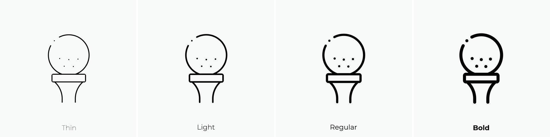golf ball icon. Thin, Light, Regular And Bold style design isolated on white background vector