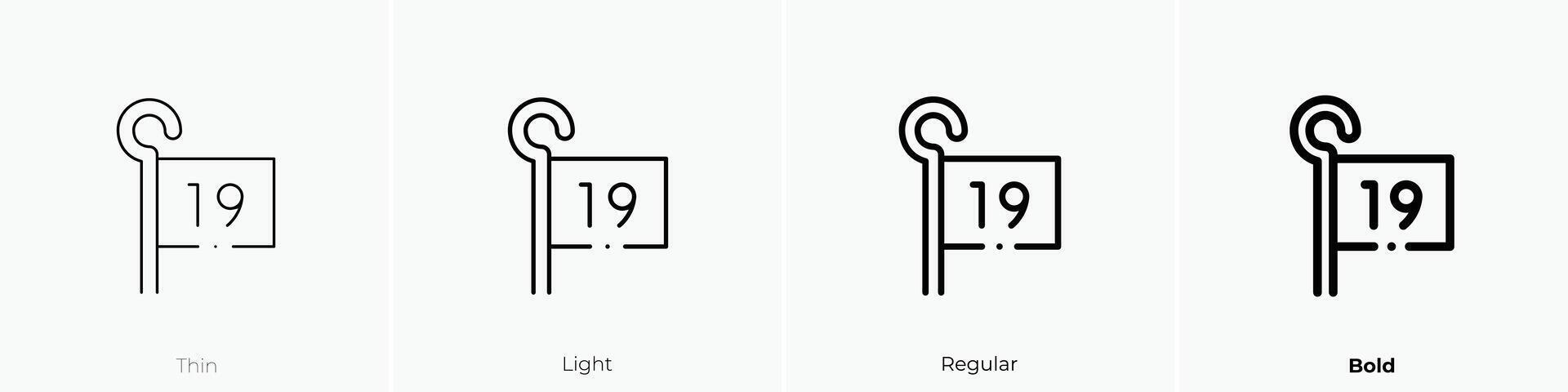 golf icon. Thin, Light, Regular And Bold style design isolated on white background vector