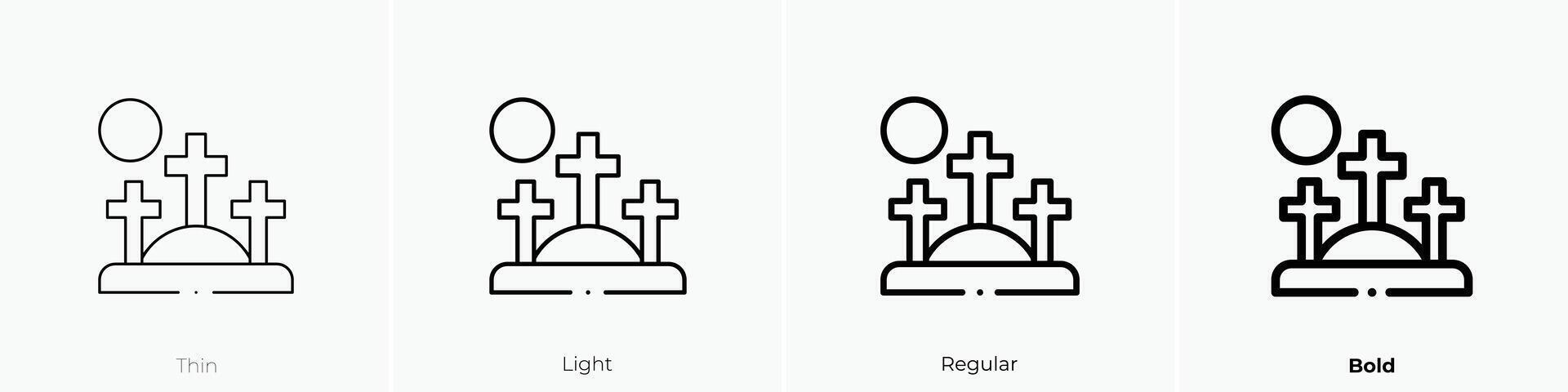 golgotha icon. Thin, Light, Regular And Bold style design isolated on white background vector