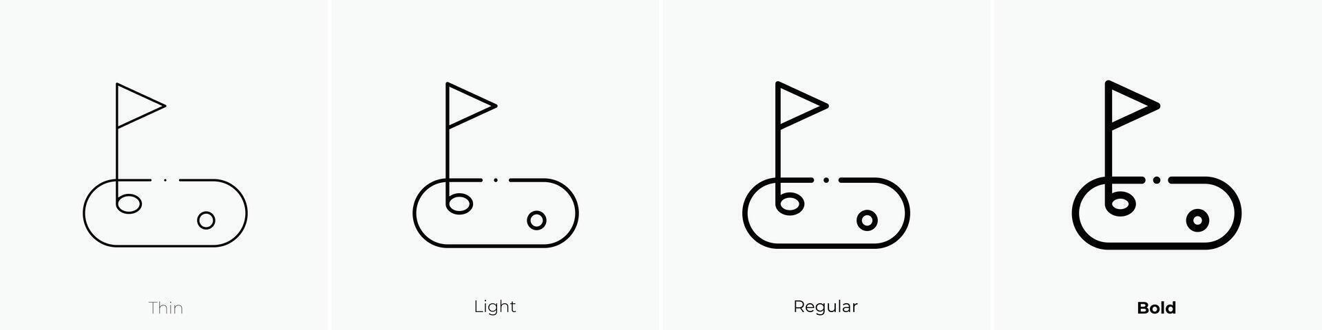 golf field icon. Thin, Light, Regular And Bold style design isolated on white background vector