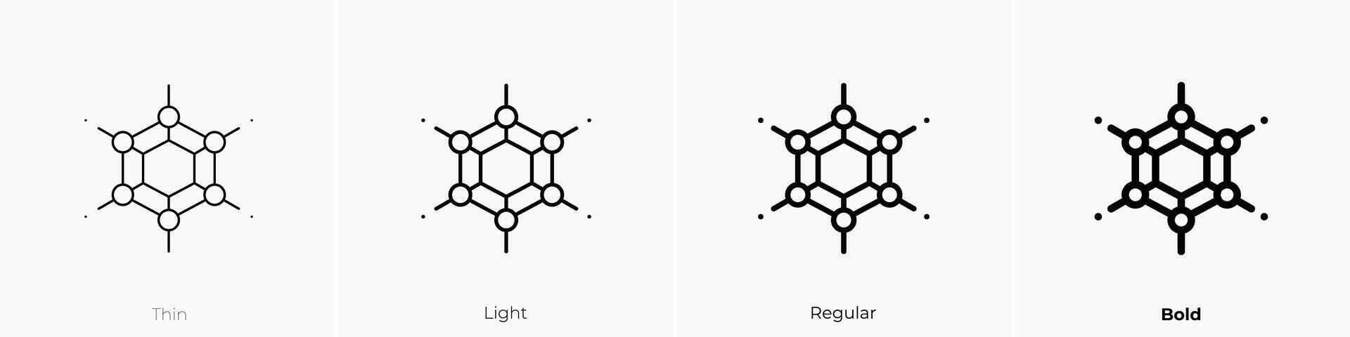 graphene icon. Thin, Light, Regular And Bold style design isolated on white background vector