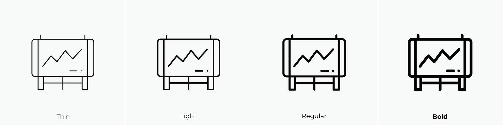 graph icon. Thin, Light, Regular And Bold style design isolated on white background vector