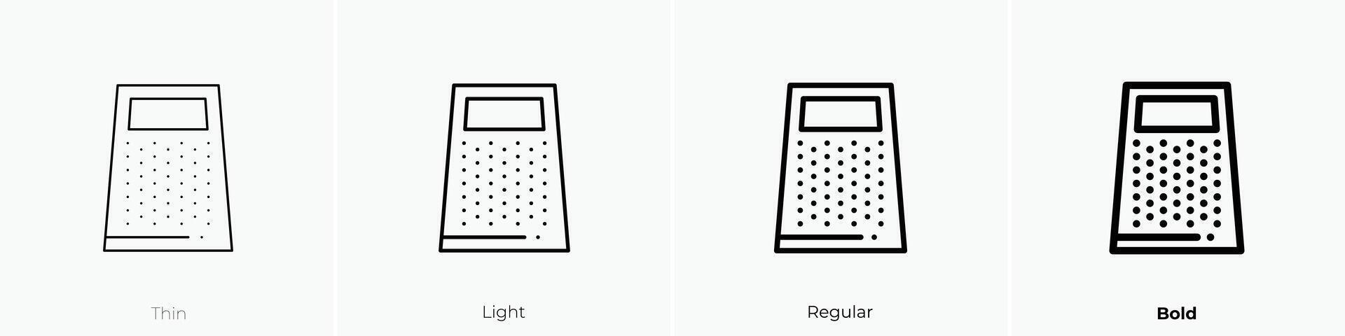 grater icon. Thin, Light, Regular And Bold style design isolated on white background vector