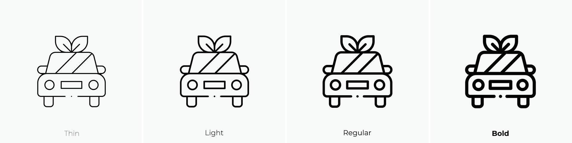 green vehicle icon. Thin, Light, Regular And Bold style design isolated on white background vector