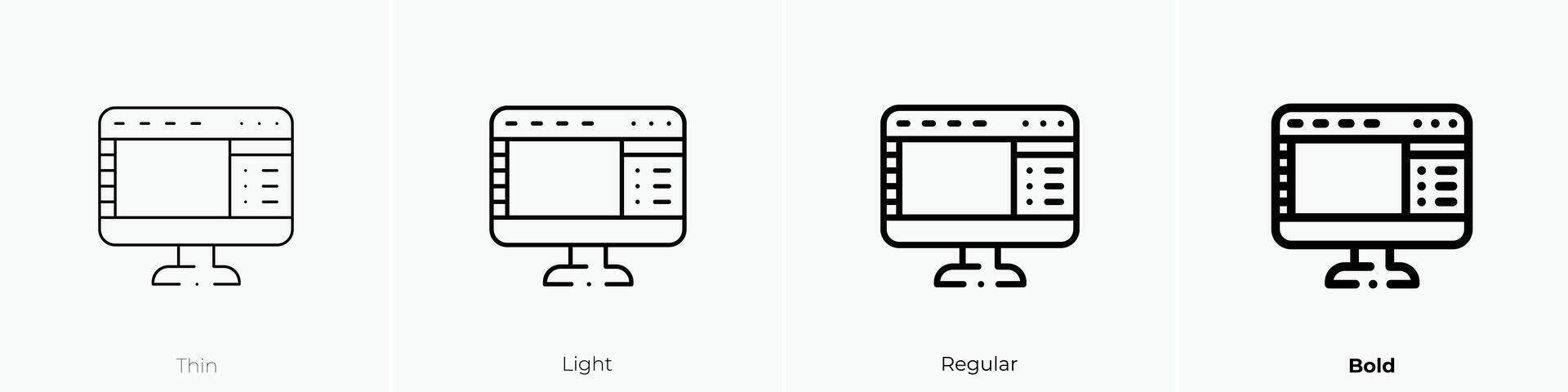 graphic editor icon. Thin, Light, Regular And Bold style design isolated on white background vector