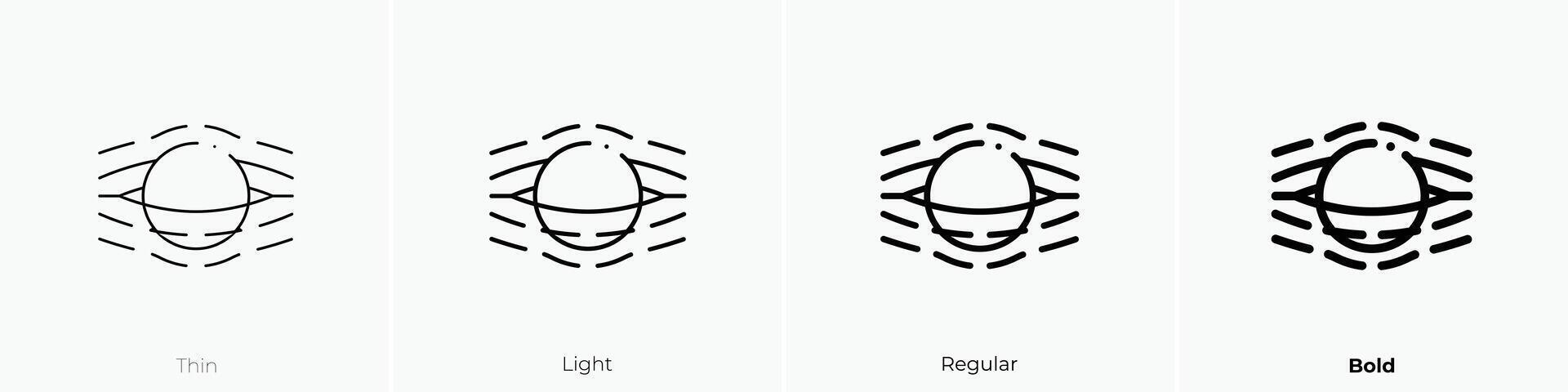 gravity icon. Thin, Light, Regular And Bold style design isolated on white background vector