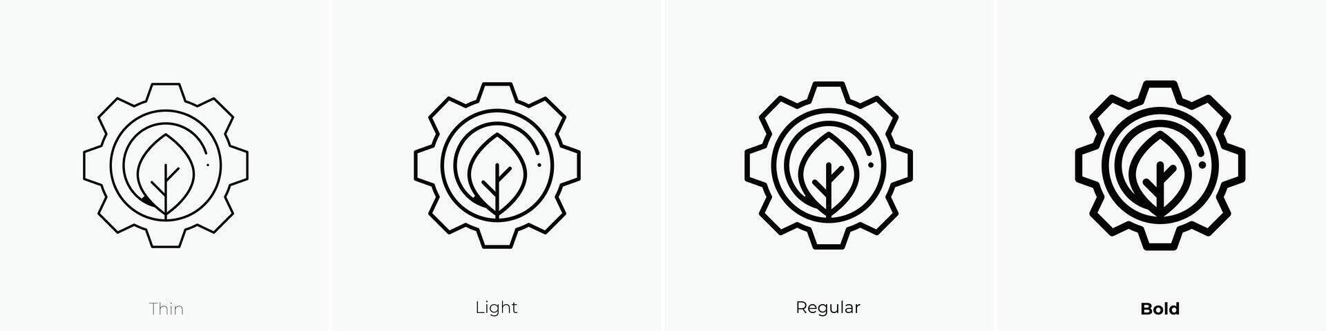 green energy icon. Thin, Light, Regular And Bold style design isolated on white background vector