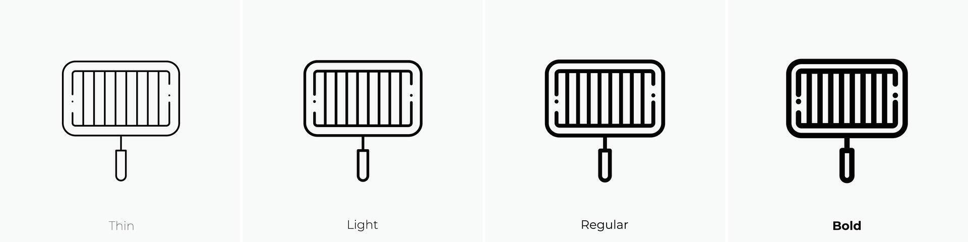grill icon. Thin, Light, Regular And Bold style design isolated on white background vector
