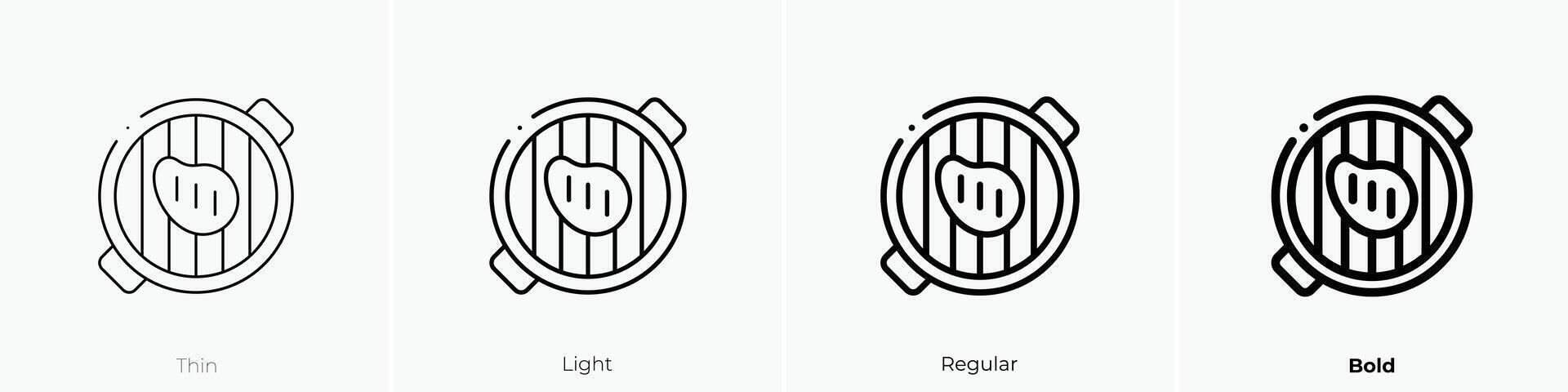 grill icon. Thin, Light, Regular And Bold style design isolated on white background vector
