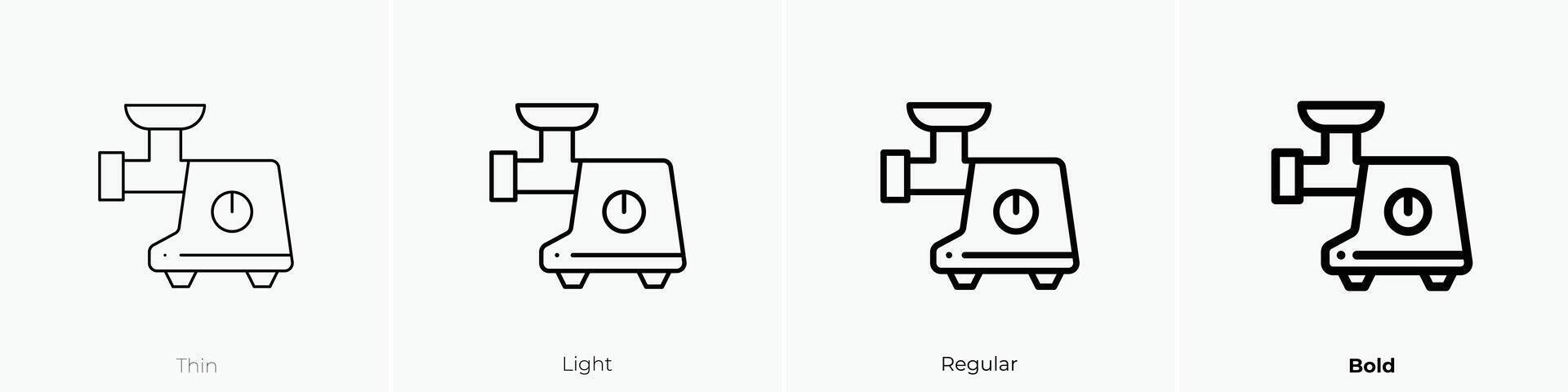 grinder icon. Thin, Light, Regular And Bold style design isolated on white background vector