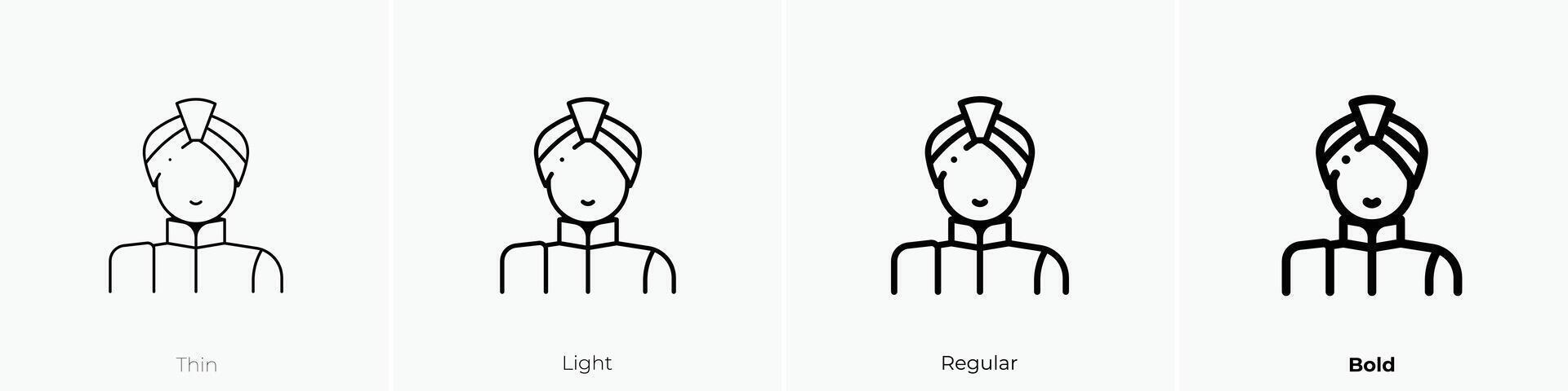 groom icon. Thin, Light, Regular And Bold style design isolated on white background vector