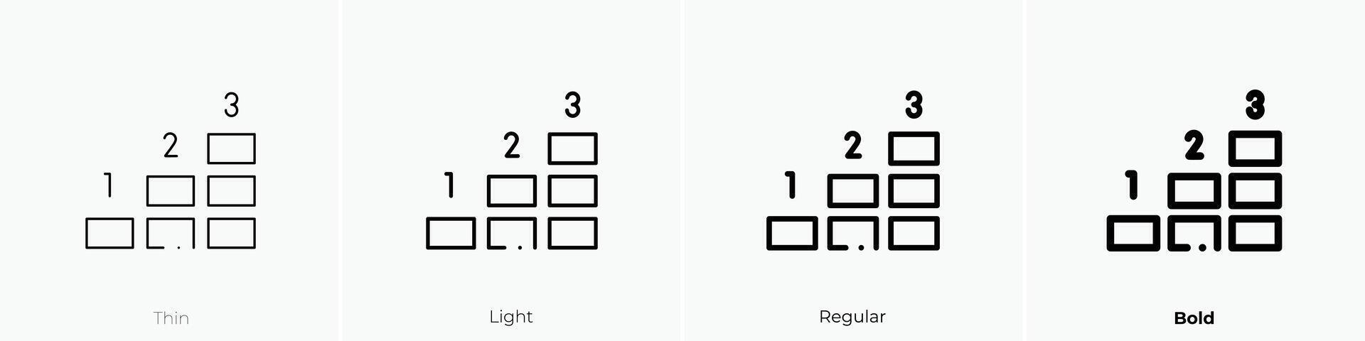 growth icon. Thin, Light, Regular And Bold style design isolated on white background vector