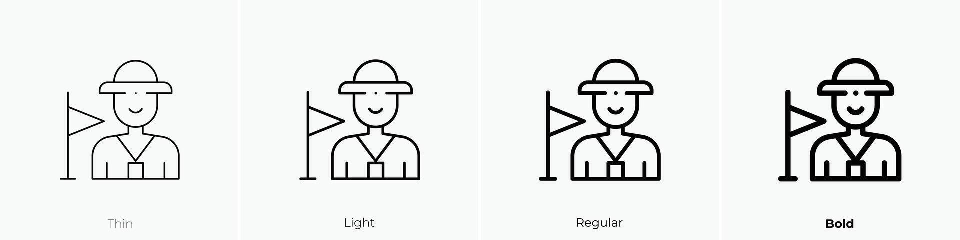 guide icon. Thin, Light, Regular And Bold style design isolated on white background vector