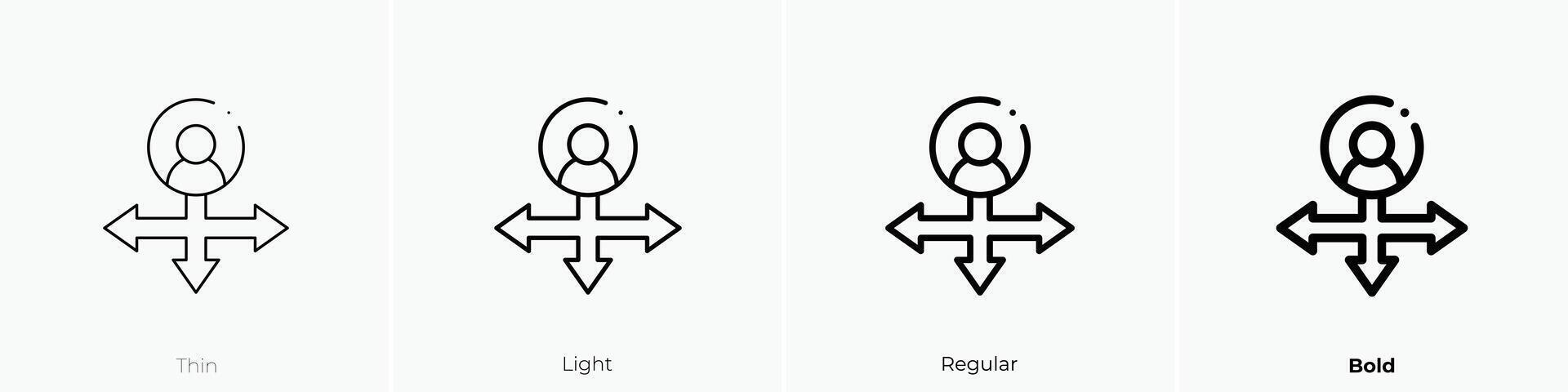 guidance icon. Thin, Light, Regular And Bold style design isolated on white background vector
