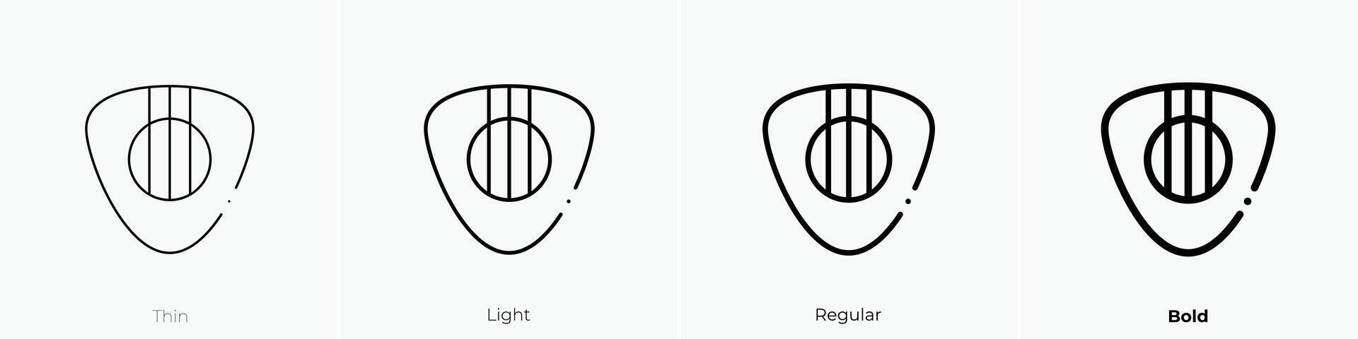 guitar pick icon. Thin, Light, Regular And Bold style design isolated on white background vector