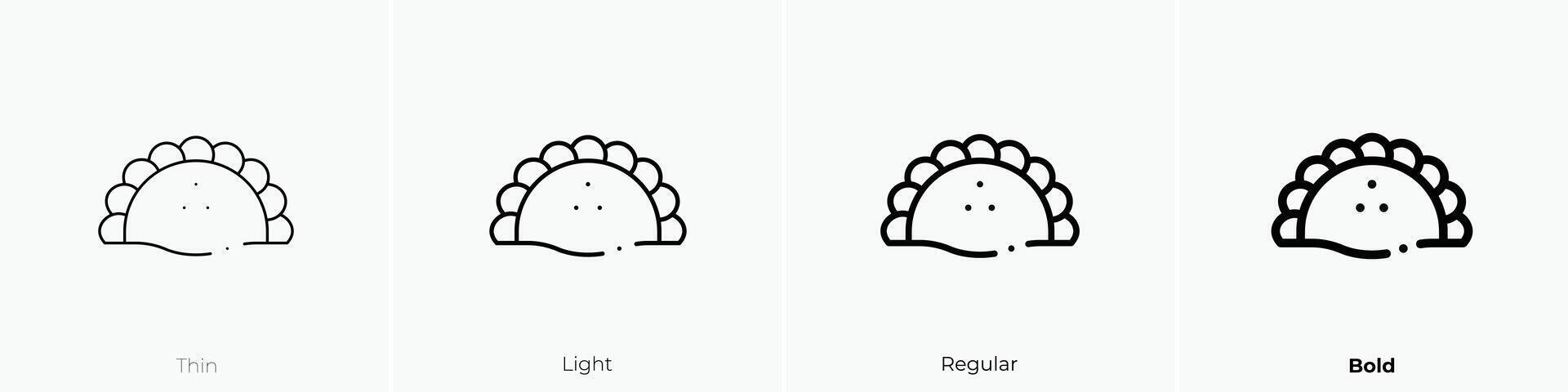 gujjia icon. Thin, Light, Regular And Bold style design isolated on white background vector