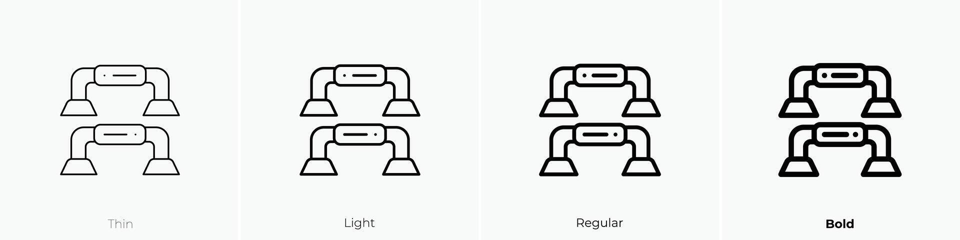gym icon. Thin, Light, Regular And Bold style design isolated on white background vector