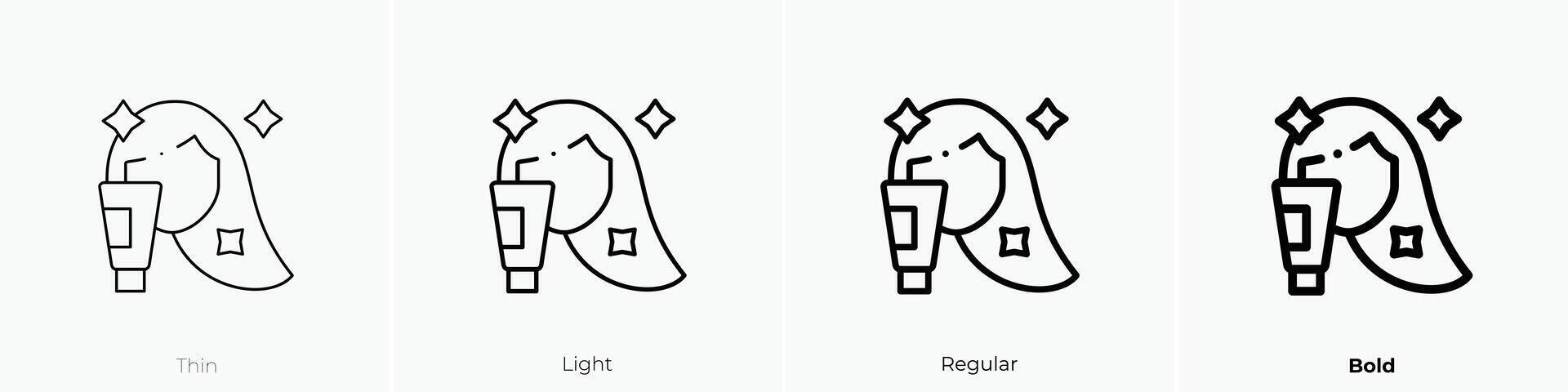 hair mask icon. Thin, Light, Regular And Bold style design isolated on white background vector
