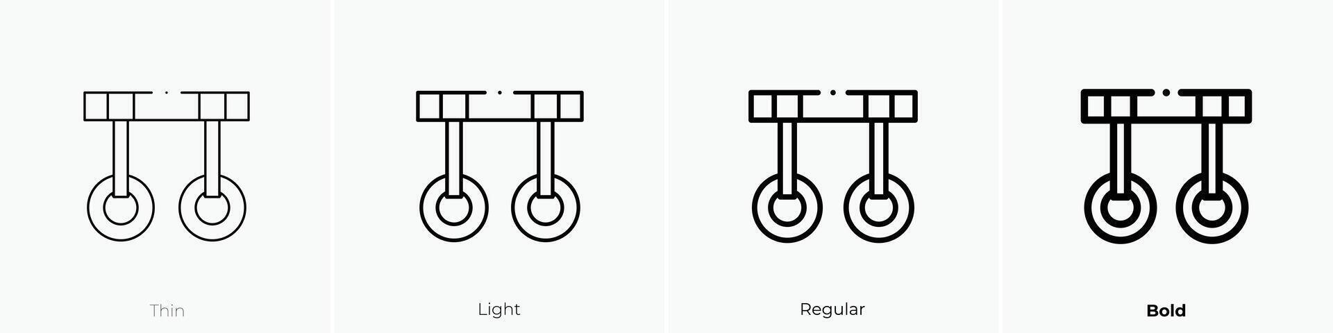 gym icon. Thin, Light, Regular And Bold style design isolated on white background vector