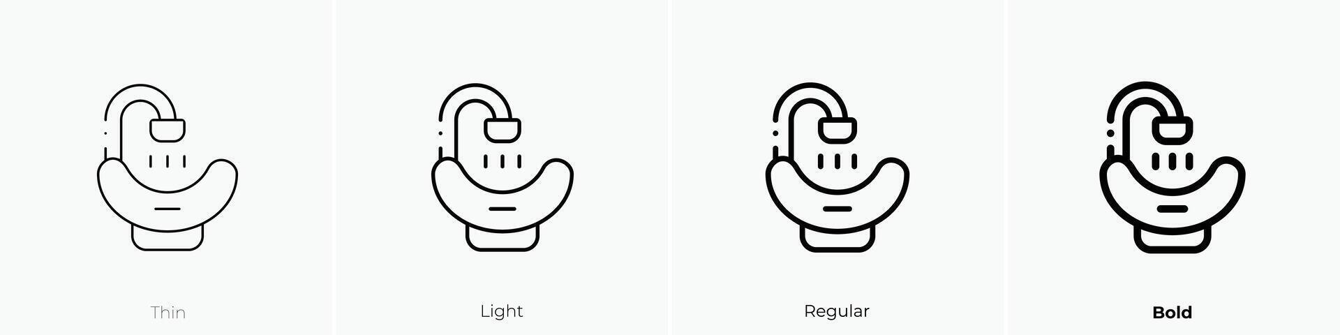 hair wash sink icon. Thin, Light, Regular And Bold style design isolated on white background vector