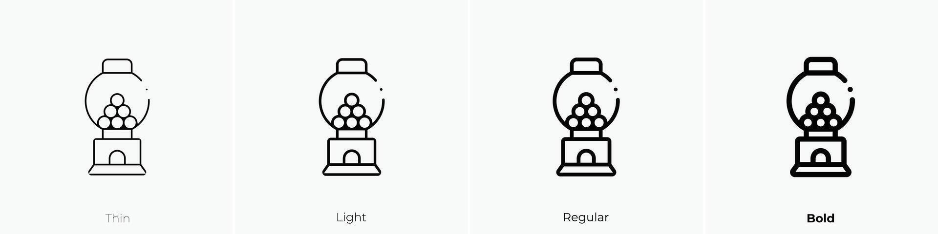 gumball machine icon. Thin, Light, Regular And Bold style design isolated on white background vector