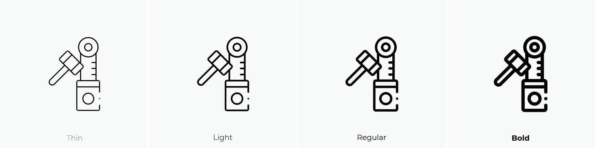 hammer game icon. Thin, Light, Regular And Bold style design isolated on white background vector