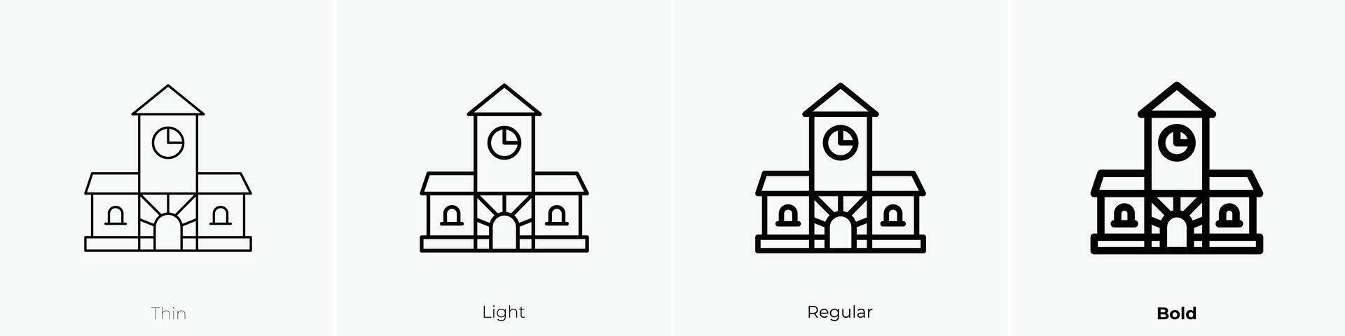 hall icon. Thin, Light, Regular And Bold style design isolated on white background vector