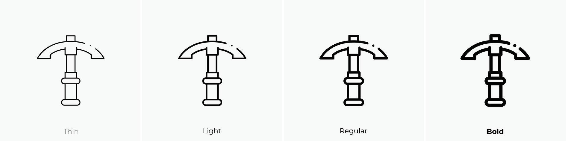 hammer icon. Thin, Light, Regular And Bold style design isolated on white background vector